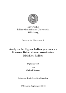 Analytische Eigenschaften gewisser zu linearen Rekursionen