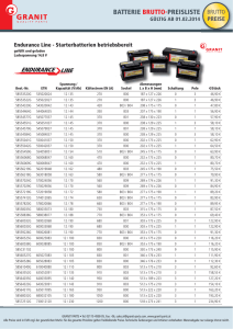 batterie brutto-preisliste - granit
