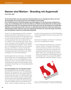 Namen sind Marken - Branding mit Augenmaß