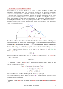 Trigonometrische Funktionenn - PD Dr. rer. nat. habil. Gert Hillebrandt