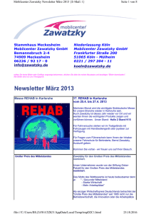 Newsletter März 2013