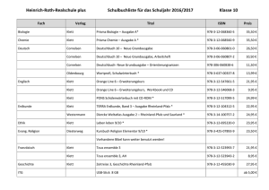 Schulbuchliste für die 10. Klasse - Heinrich-Roth