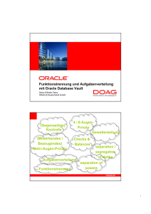 Funktionstrennung und Aufgabenverteilung mit Oracle