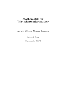 Mathematik für Wirtschaftsinformatiker