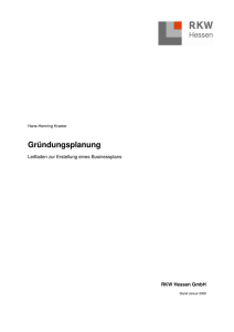 Leitfaden RKW-Hessen: Gründungsplanung (PDF / 113.54 KB)