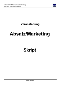 Absatz/Marketing - von Petra Schuster