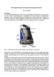 Die Kepler-Sonde und die Auswertung ihrer Daten - bav