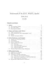 Mathematik II für ETiT, WI(ET), SpoInf