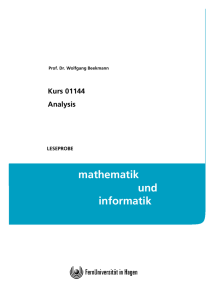 Kurs 01144: Analysis