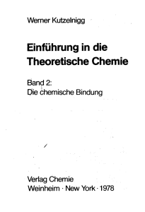Einführung in die Theoretische Chemie