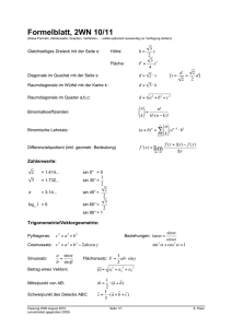 Formelblatt - Hardwald Peier