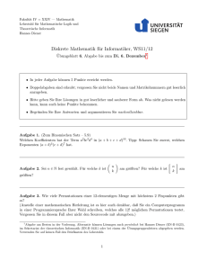 Diskrete Mathematik für Informatiker, WS11/12