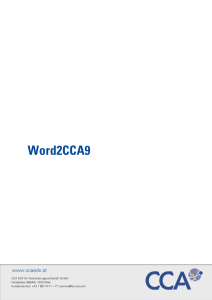 Word2CCA9 - CCA InfoNet - CCA - EDV für Versicherungswirtschaft