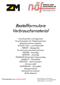 Bestellformular Bestellformulare Verbrauchsmaterial