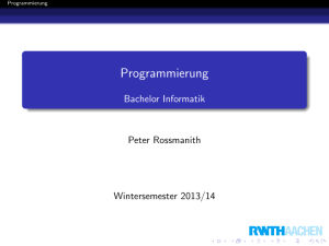 Programmierung - TCS RWTH - RWTH