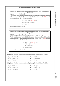 Übung zur quadratischen Ergänzung y = x2 + 2 · 5x+25