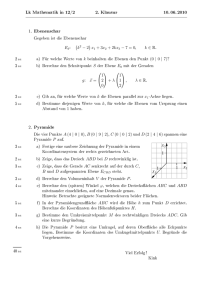 Lk Mathematik in 12/2 2. Klausur 10. 06. 2010 1. Ebenenschar 2