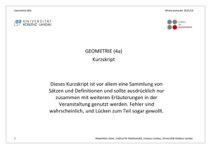GEOMETRIE (4a) - Universität Koblenz · Landau