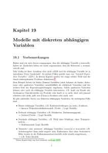 Kapitel 19 Modelle mit diskreten abhängigen Variablen