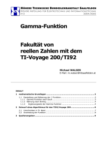 Gamma-Funktion - der HTL Saalfelden