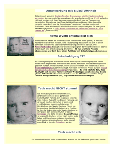 Angstwerbung mit TaubSTUMMheit Firma Wyeth entschuldigt sich