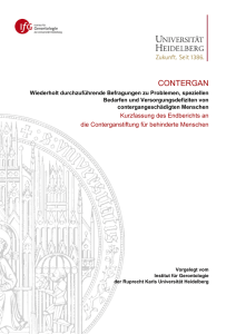 Kurzfassung des Endberichts an die Conterganstiftung für