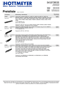 Kompatible Laptop- und Netbook-Akku Preisliste