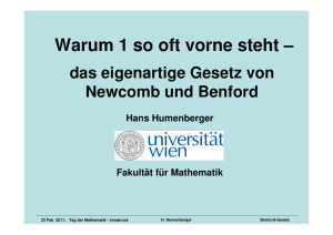Unterlagen zum Vortrag von Prof. Humenberger