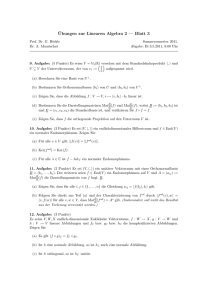 ¨Ubungen zur Linearen Algebra 2 — Blatt 3