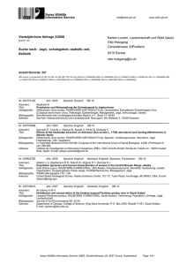 Swiss Wildlife Information Service Viertelj&auml;hrliche