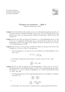 Ubungen zur Geometrie — Blatt 3 - Fachbereich Mathematik und