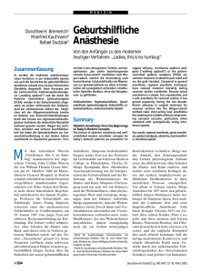 Geburtshilfliche An&auml;sthesie