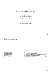 Vorlesung Mathematik II.1