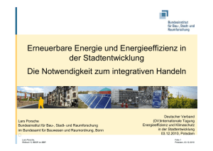Erneuerbare Energie und Energieeffizienz in der Stadtentwicklung