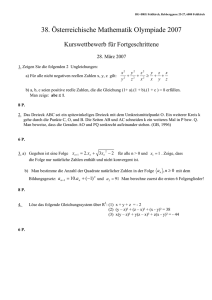 38. Österreichische Mathematik Olympiade 2007