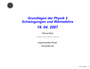 Grundlagen der Physik 2 Schwingungen und Wärmelehre 19. 04