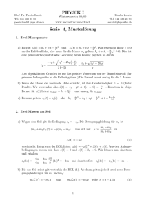 PHYSIK I Serie 4, Musterlösung