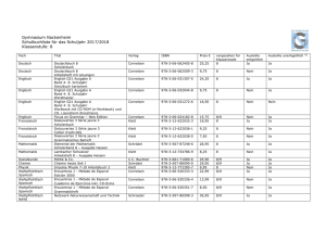 Schulbuchliste Jahrgangsstufe 8 Schuljahr 2017/2018