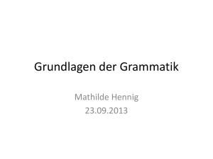 Grundlagen der Grammatik