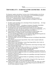 ÜBUNGSBLATT 1 - DARSTELLENDE GEOMETRIE