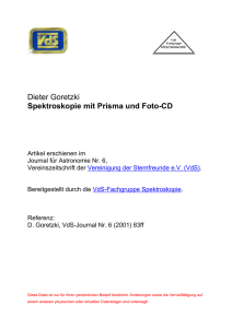 Dieter Goretzki Spektroskopie mit Prisma und Foto-CD