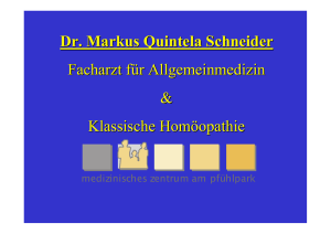 Homöopathie Vortrag 2009 - Medizinisches Zentrum am Pfühlpark