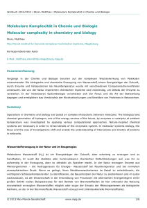 Molekulare Komplexität in Chemie und Biologie Molecular