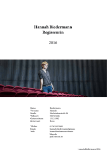 Hannah Biedermann Regisseurin 2016