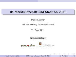 IK Marktwirtschaft und Staat SS 2011
