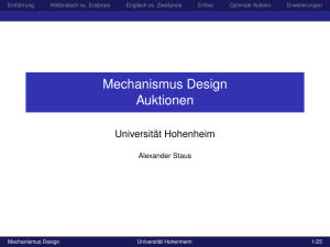 Mechanismus Design Auktionen