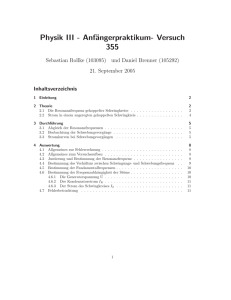 Physik III - Anfängerpraktikum- Versuch 355