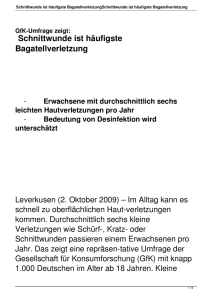 Schnittwunde ist h&auml;ufigste Bagatellverletzung - KrankenPflege