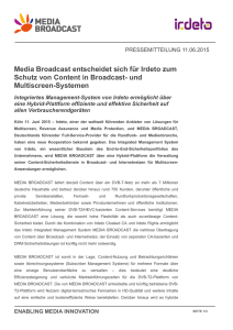 Media Broadcast entscheidet sich für Irdeto zum Schutz