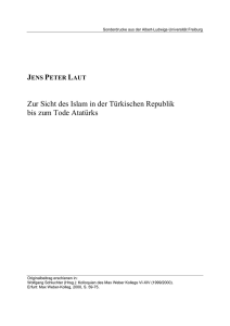 Zur Sicht des Islam in der Türkischen Republik bis zum Tode Atatürks